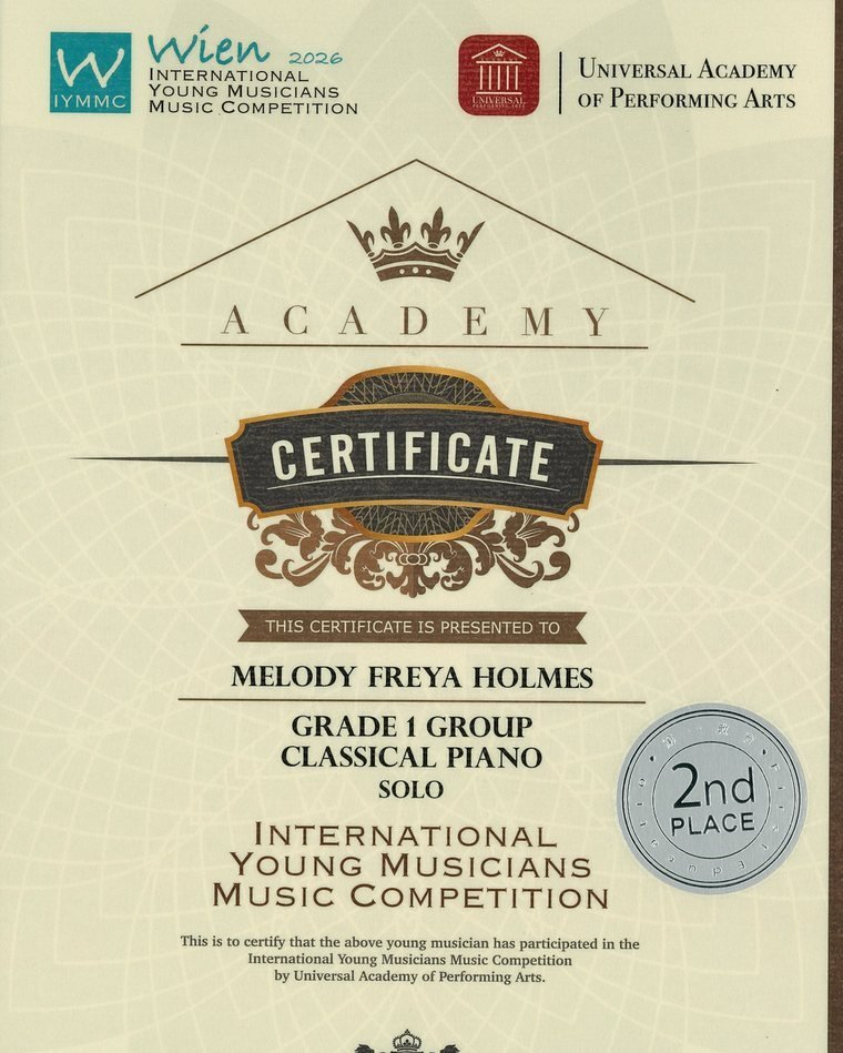 Student competition achievement certificate