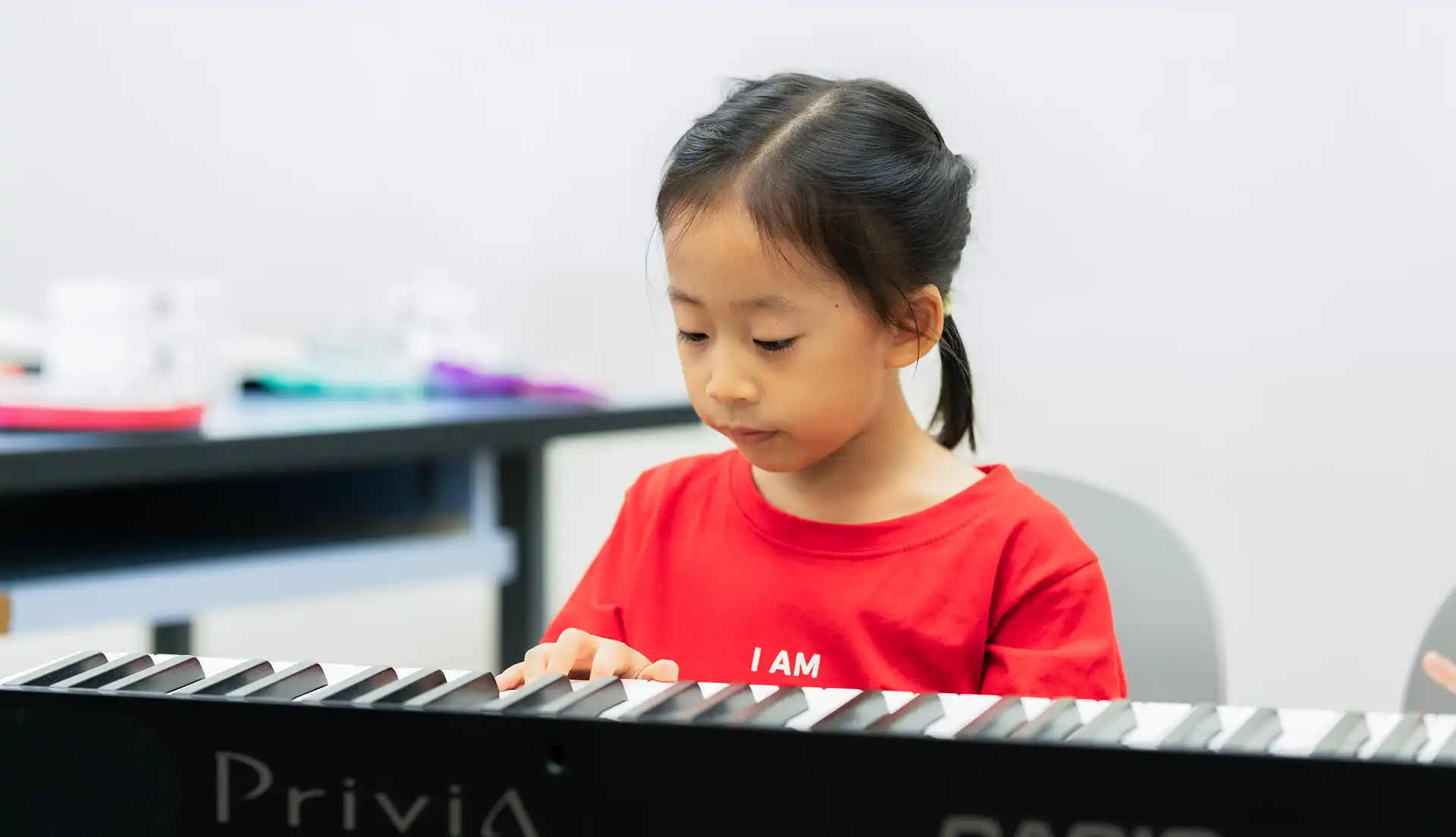 child playing piano